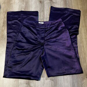 NWOT Jason Wu Women's Satin Wide-Leg Trousers purple Size 2